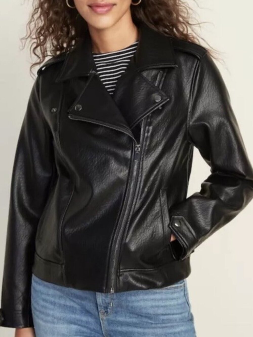 Old Navy Women's Faux Leather Moto Jacket